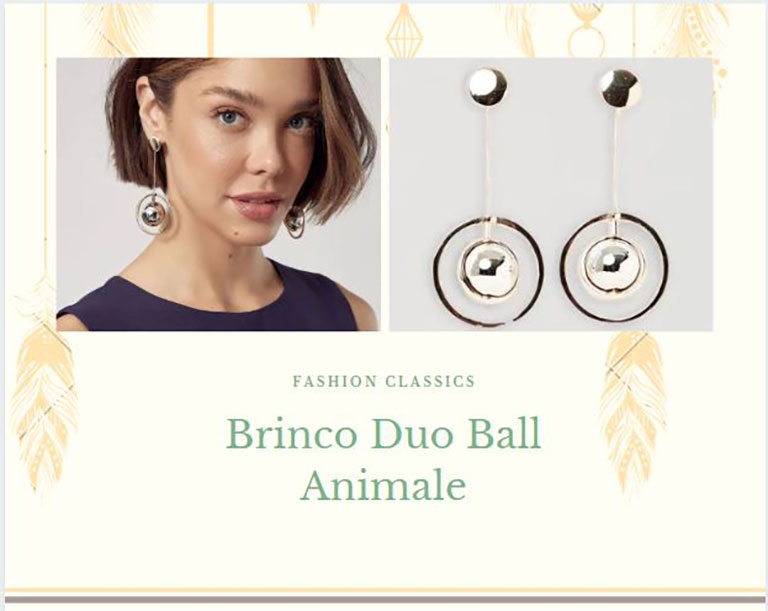 brinco duo ball presente para amiga