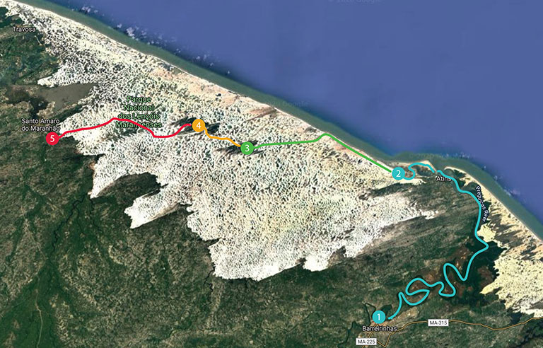 Mapa Travessia dos Lençóis Maranhense