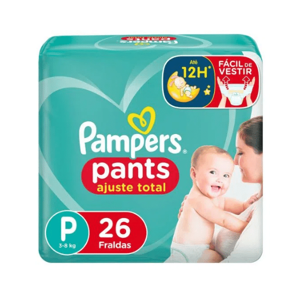 A foto mostra a embalagem da fralda descartável Pampers Pants.