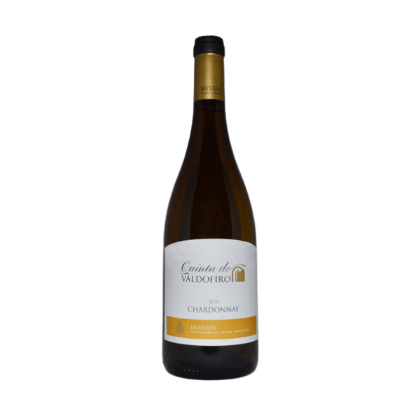 A foto mostra a garrafa do vinho Quinta do Valdoeiro Chardonnay.