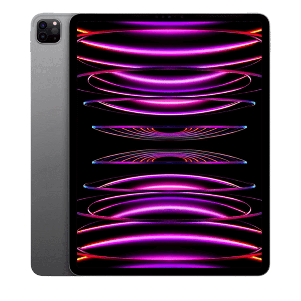 A foto mostra o aparelho iPad Pro de 6ª Geração na cor cinza escuro.