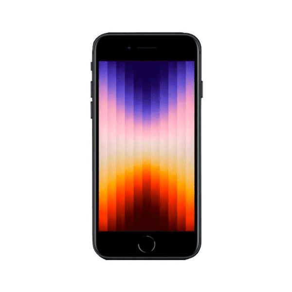 A foto mostra a frente do modelo iPhone SE.