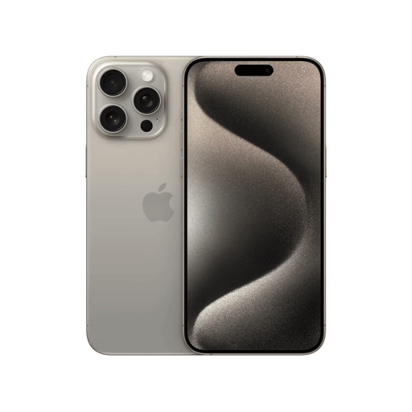 Foto do iPhone 15 ProMax na cor cinza.